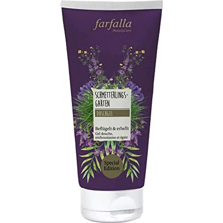 farfalla Schmetterlingsgarten Duschgel - 200ml - Pflegedusche mit Osmanthus & Champaca Blütenzauber - 100% zertifizierte Naturkosmetik - Vegan & Dermatologisch getestet – Bild 1