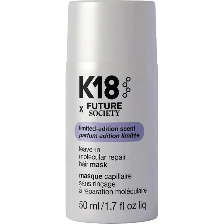 K18 Future Society Leave-In Molecular Repair Hair Mask, 50 ml - Innovative Haarpflege mit biomimetischen K18Peptiden™, repariert Haarschäden in nur 4 Minuten, luxuriöser Duft der Shorea cuspidata