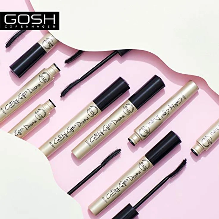 Gosh Catchy Eyes Drama 001, Mascara für Damen mit extremer schwarzer Farbe, 10 ml – Bild 4