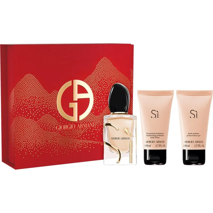 Armani Sì Geschenkset für Damen, 50 ml Eau de Parfum, Duschgel und Bodylotion, edle Verpackung