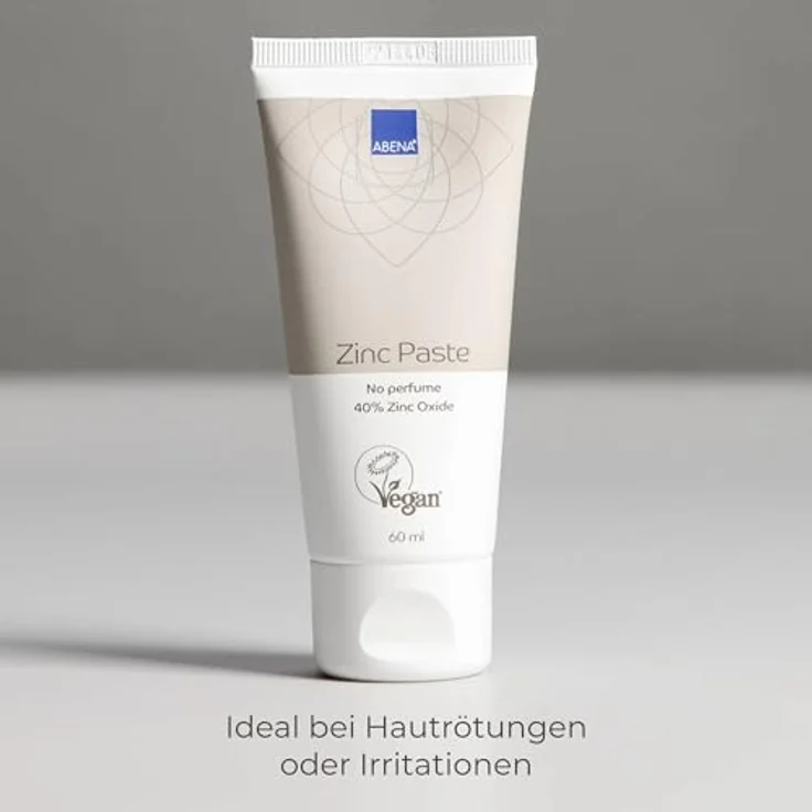 ABENA Zinkpaste, 60 ml, 40 % Zinkoxid, Creme mit Allantoin, Dermatologisch getestet, ohne Farb- und Parfümstoffen – Bild 5