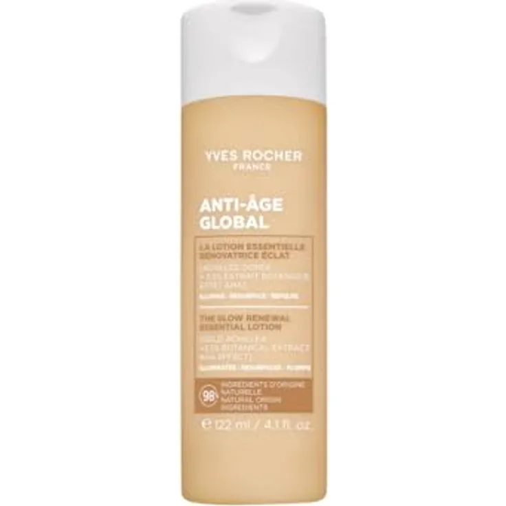 Yves Rocher Anti-Age Global Essential-Lotion, regenerierende Feuchtigkeitscreme mit Perlmuttschimmer, 122 ml