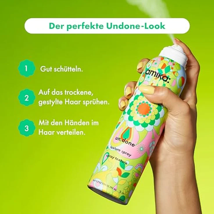 Amika UnDone Volume Matte Texture Spray, leichtes Finishing-Spray für voluminöse Haartextur, 209 ml – Bild 6