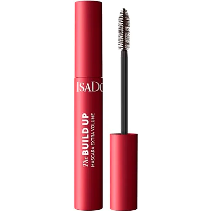 Isadora The Build Up Mascara Extra Volume (Dark Brown 02, 10 ml) - Sofortiges Volumen und Definition, wischfest