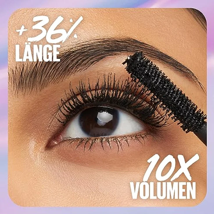 Maybelline New York Mascara mit Falsche Wimpern Effekt, Mit Hybrid Faser Techologie und verlängernder Helix Bürste, The Falsies Surreal Mascara, Schwarz, wasserfest, 10 ml – Bild 4