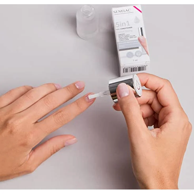 Semilac Nagelconditioner 5in1 Crystal Strong, 7 ml | Pflege für dünne und brüchige Nägel, vegan, dermatologisch getestet – Bild 2