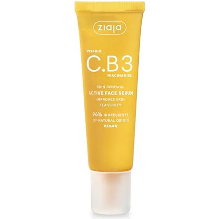 Ziaja VITAMIN C.B3 NIACINAMIDE Aktives Gesichtsserum, 30 ml - Mit Vitaminen B5, B6, E und Peptid-Komplex