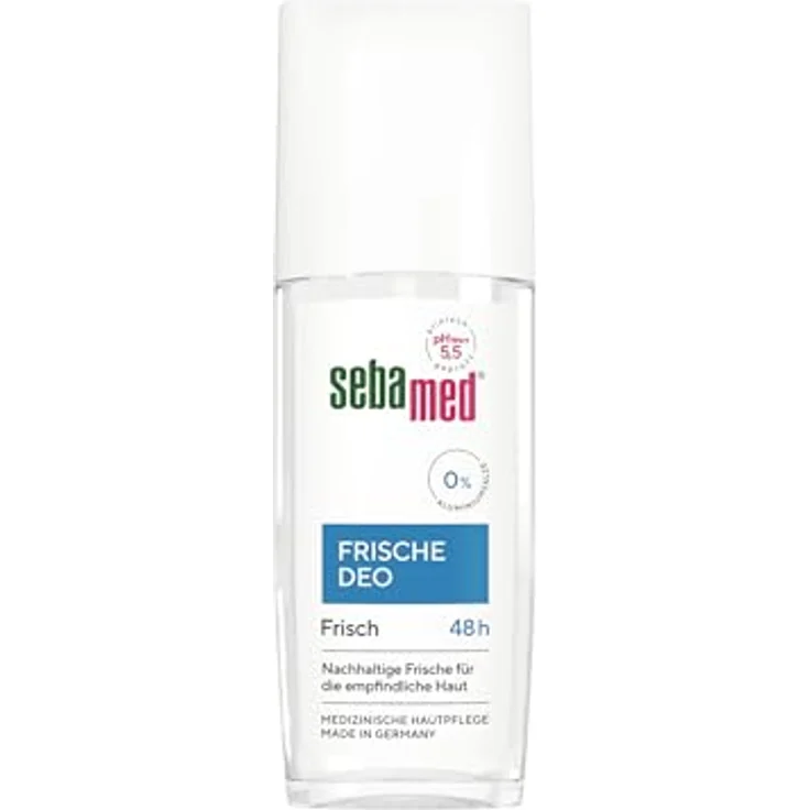 Sebamed Deo-Spray Frische, 75 ml, 48 Stunden Wirkung, ohne Aluminiumsalze, für empfindliche Haut, hinterlässt keine weißen Rückstände – Bild 1