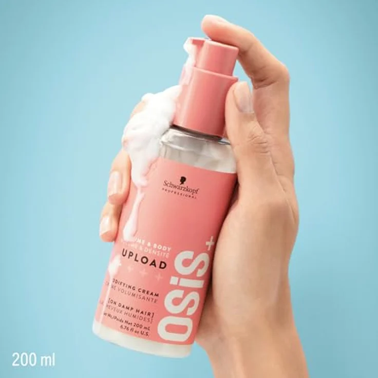 Schwarzkopf Professional OSiS Upload Bodifying Hair Cream Styling Creme Haarcreme Antistatisch Hitzeschutz Subtile Definition Volumen Und Ansatz Lift Nicht Fettend Nicht Klebend Leichter Halt 200 ml – Bild 2