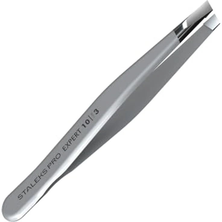 Staleks Pinzette für Augenbrauen, medizinischer Edelstahl, präzise Griffe, rost- und anlaufgeschützt, 4 mm Arbeitsbreite, 96 mm Länge – Bild 1