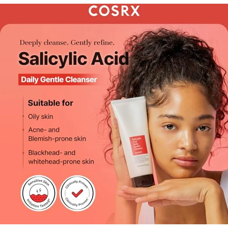 Cosrx Salicylic Acid Daily Gentle Cleanser, Aktiv-Reinigungsschaum mit antioxidativen Wirkungen, 150 ml – Bild 2