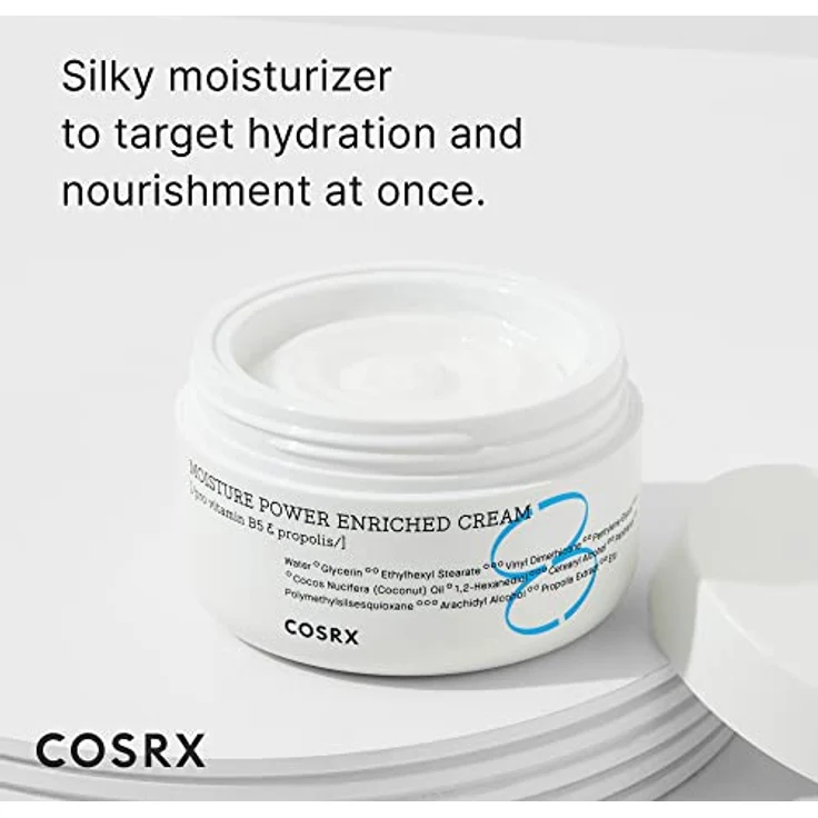 COSRX Hyaluronsäure Gesichtscreme für Tag und Nacht mit Pro Vitamin B5, Propolis Extract, Ceramid, Langlebige Hydratation für Trocken, empfindliche Haut, Korean Skincare (50ml) – Bild 2