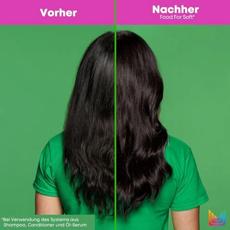 Matrix Conditioner für trockenes bis sehr trockenes Haar, Mit Avocado-Öl und Hyaluronsäure, Feuchtigkeitsspendend und glanzverleihend, Vegane Formel, Food For Soft, 1 x 300 ml – Bild 3