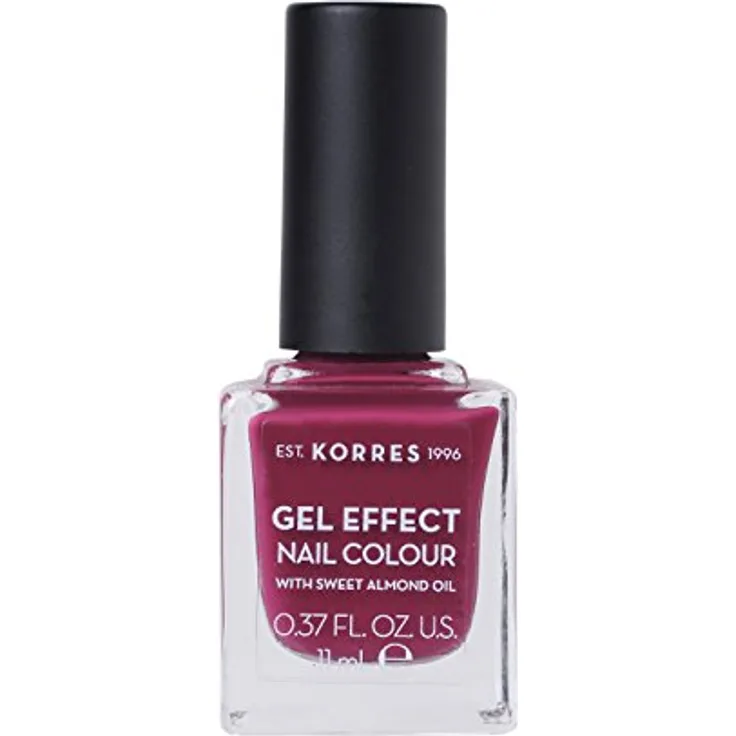 KORRES Sweet Almond Nail Colour - 74 berry addict, veganer Nagellack mit Gel-Effekt, 11 ml