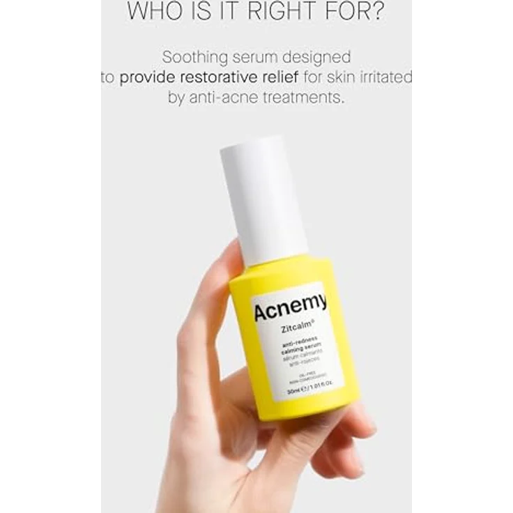 Acnemy Zitcalm Serum 30 ml, beruhigendes Gesichtsserum zur Regeneration sensibler Haut nach Anti-Akne-Behandlungen, ölfrei und nicht komedogen – Bild 5