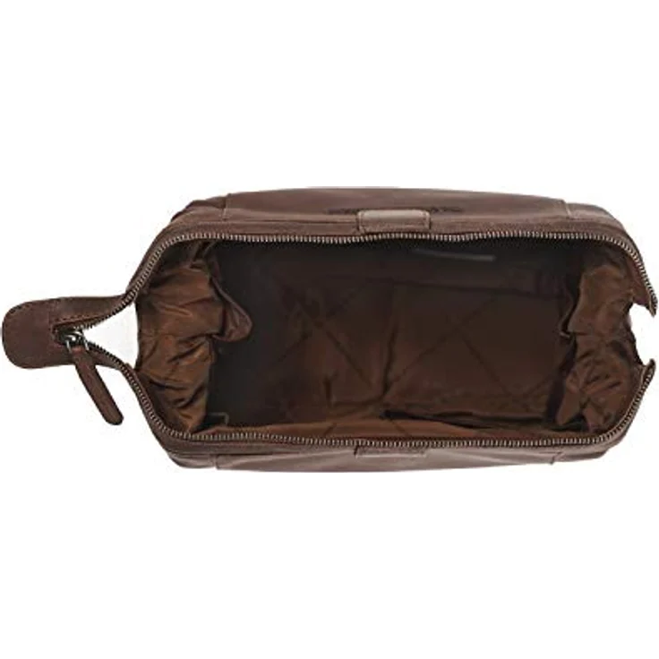 Chesterfield Brand The Kulturbeutel Vince Leder für Damen und Herren | Reise Waschen Rasieren Kosmetik Tasche Badezimmer Toilettenartikel Großer Organizer Make-up, Braun, Large – Bild 2