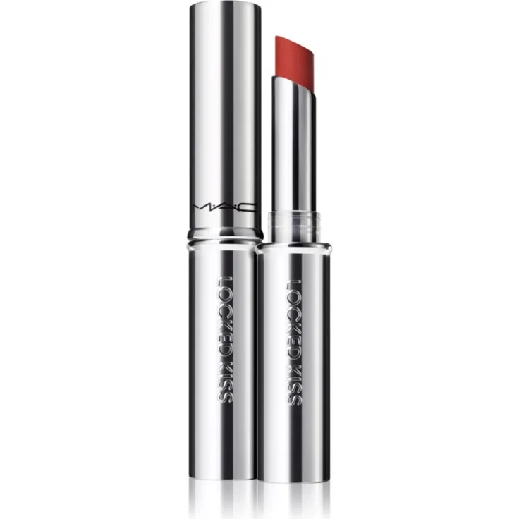 MAC Cosmetics Locked Kiss 24h Lipstick, langerhaltender Lippenstift mit mattierendem Effekt, Farbton Extra Chili, 1,8 g