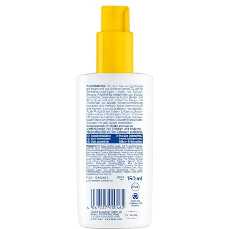 Ladival Sonnenschutz Spray LSF 30, Sonnencreme für allergische Haut, wasserfest, fettfrei, 4-fach Zellschutz, korallenfreundlich, leichte Gel-Formel, 150ml – Bild 2