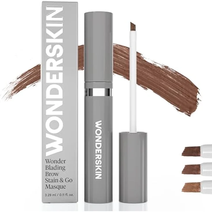 WONDERSKIN Wonder Blading Brow Stain & Go Masque, Langanhaltendes Augenbrauen-Gel, wasserfest, Farbton Brunette, 3,29 ml – Bild 1