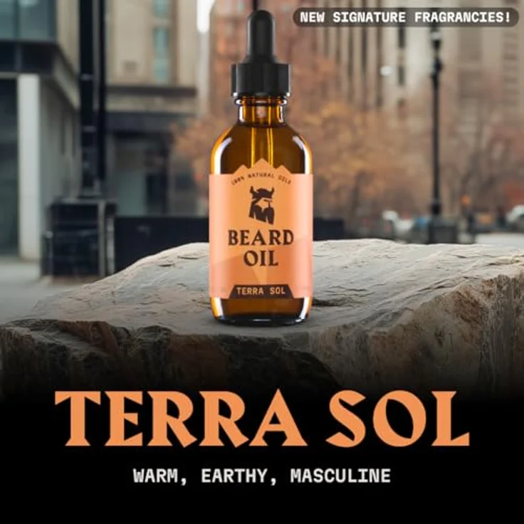 Striking Viking Bartöl Terra Sol, 60 ml - Wachstumsförderndes Herrenbartöl mit Argan- & Jojobaölen, spendet Feuchtigkeit & reduziert Juckreiz – Bild 4