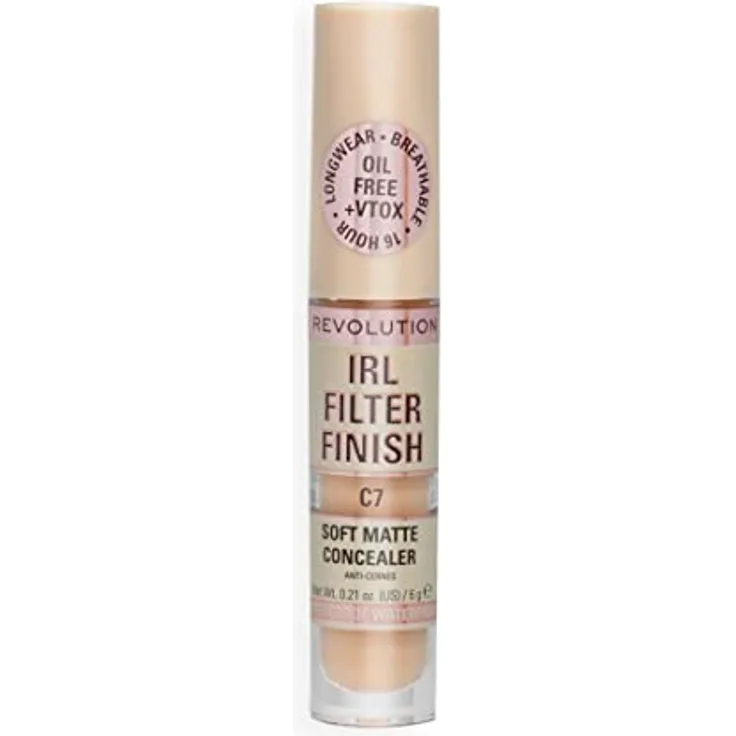 Makeup Revolution, IRL Filter Finish Concealer, Mittlere bis volle Deckkraft, C7, 6g