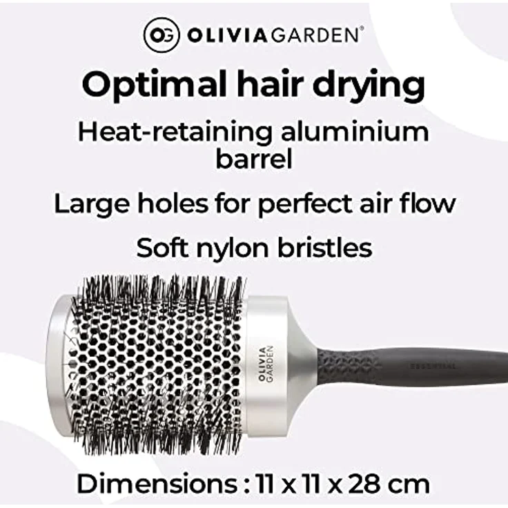 Olivia Garden - Essential Blowout Classic Haarbürste, 83 mm, wärmebeständiges Aluminium und antistatisch – Bild 4