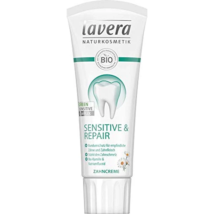 Lavera Zahncreme Sensitive & Repair Bio-Kamille & Natriumfluorid 75 ml – Bild 2