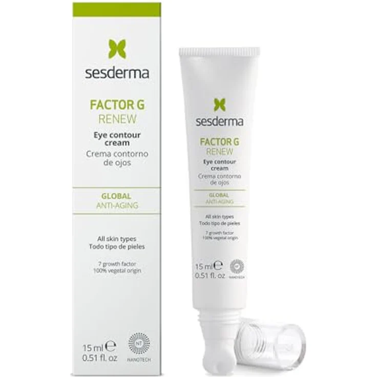 Sesderma Factor G Renew Augencreme 15 ml, Anti-Aging mit 7 pflanzlichen Wachstumsfaktoren, Peptiden, Apfel-Stammzellen, Vitamin K und Retinaldehyd