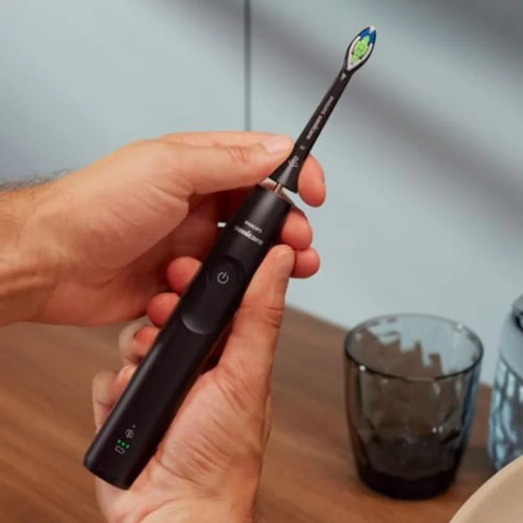 Philips Sonicare Elektrische Zahnbürste Series 5300 HX7109/01, Schalltechnologie, 2 Intensitätsstufen, mit Andruckkontrolle, inkl. Ladegerät – Bild 2