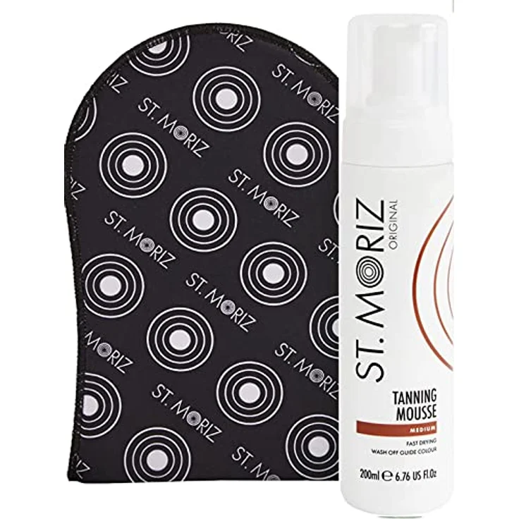 ST. MORIZ St Moriz Instant Self Tanning Mousse Medium 200 ml & St Moriz Bräunungshandschuh – Bild 1