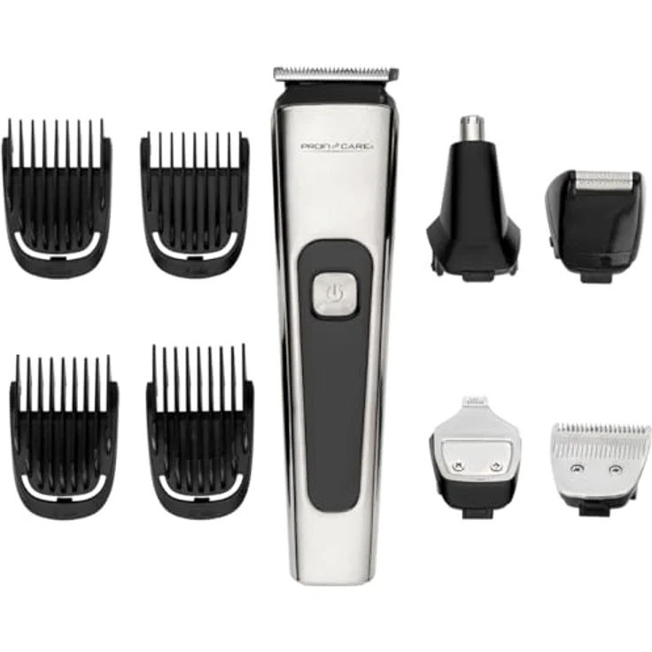 ProfiCare® Haarschneidemaschine PC HSMR 3143, 3-12mm Schnittlängen, 5 Edelstahl-Scherköpfe, bis zu 3 Std. Akkulaufzeit, inkl. Barttrimmer und Zubehör – Bild 1