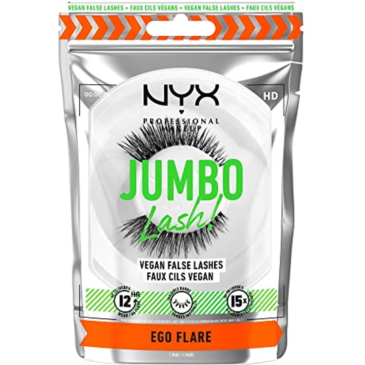 NYX Professional Makeup Jumbo Lash! künstliche Wimpern Typ 05 Ego Flare, Intensive Wimpernverlängerung für einen eindrucksvollen Blick