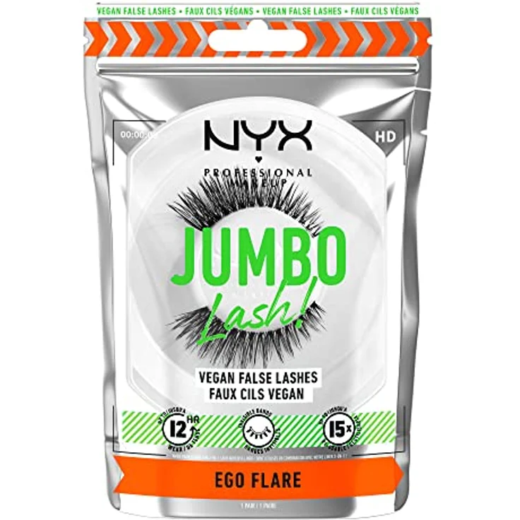 NYX Professional Makeup Jumbo Lash! künstliche Wimpern Typ 05 Ego Flare, Intensive Wimpernverlängerung für einen eindrucksvollen Blick – Bild 1