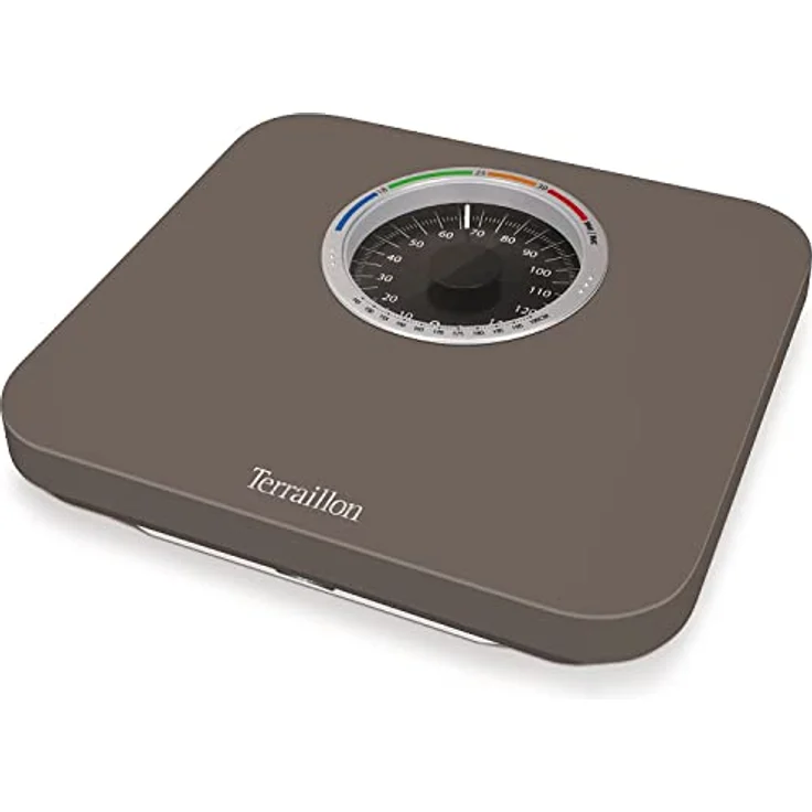 Terraillon Mechanische Personenwaage, Große Skala mit BMI, Anzeige, 150 kg, Nautic Up, Braun – Bild 2