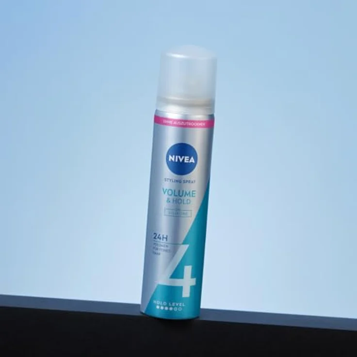 NIVEA Volume & Hold Styling Spray, pflegendes Haarspray mit UV-Schutz, Panthenol & Vitamin B3, 24h Halt (Haltestufe 4), vegan, ohne Silikone, 75 ml – Bild 4