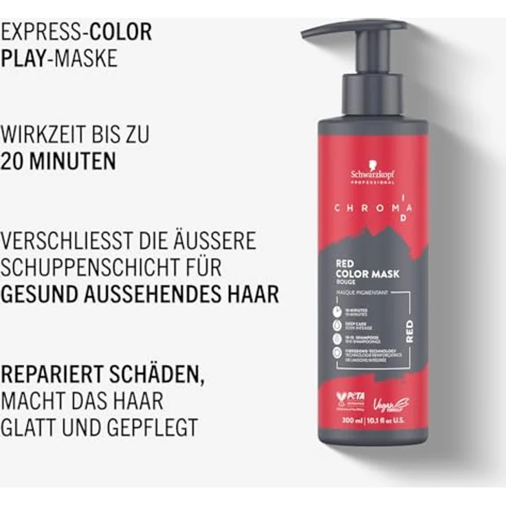 Schwarzkopf Professional CHROMA ID Bonding Color Mask Red 250 ml, vegane Haarmaske mit intensiver Pflege und lebendigen Farbergebnissen – Bild 3