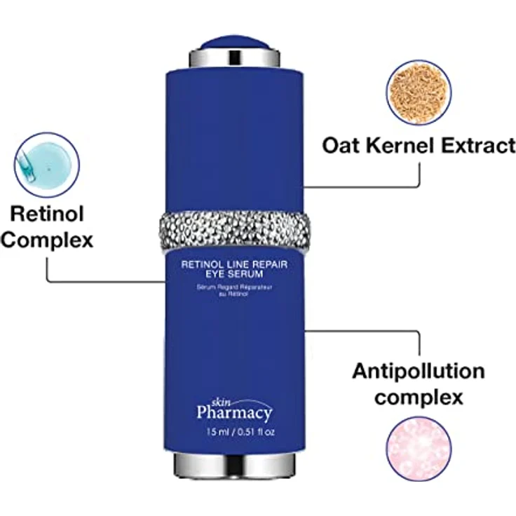 Skin Chemists Retinol Line Repair Augenserum, 15 ml - Hyaluronsäure, Osilift, Allantoin, für empfindliche Haut und gegen feine Linien und Falten – Bild 2