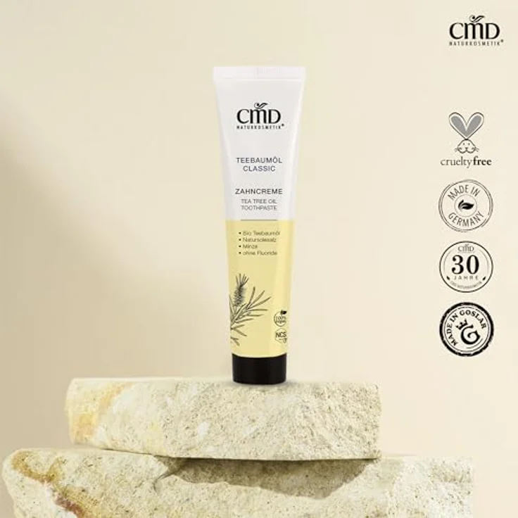 CMD Teebaumöl Zahncreme 75 ml, beugt der Bildung von Karies, Parodontose und Zahnstein vor  – Bild 2