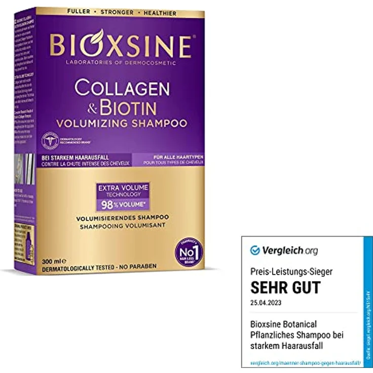 Bioxsine Volumen Shampoo bei Haarausfall, 300 ml, stärkt Haarwurzeln und verleiht Volumen – Bild 2
