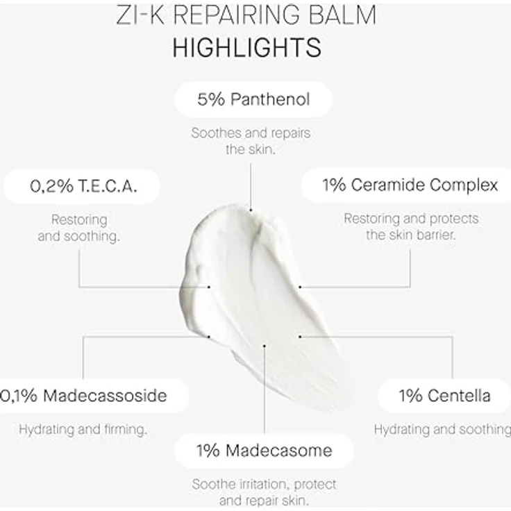 Transparent Lab ZI-K Cica Repairing Balm 100 ml, Regenerierender Balsam mit Centella Asiatica für sehr trockene und empfindliche Haut – Bild 4
