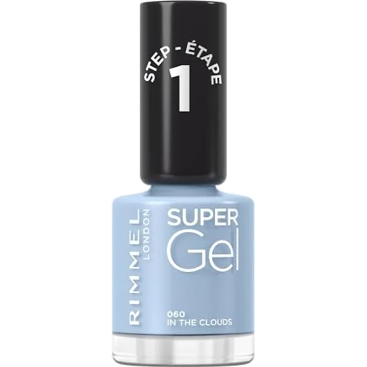 Rimmel London, Super Gel Nagellack, 060 In The Clouds, 12 ml - Gel-Maniküre in nur zwei Schritten, bis zu 14 Tage Farbe und Glanz