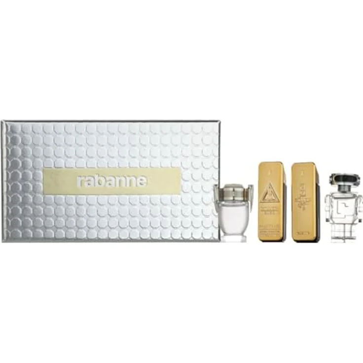 Paco Rabanne Mini-Geschenkset Herren, Eau de Cologne 100 ml (4 x 5 ml) in Mini-Reisevariante, inkl. Invictus, Phantom, 1 Million und 1 Million Elixir – Bild 1