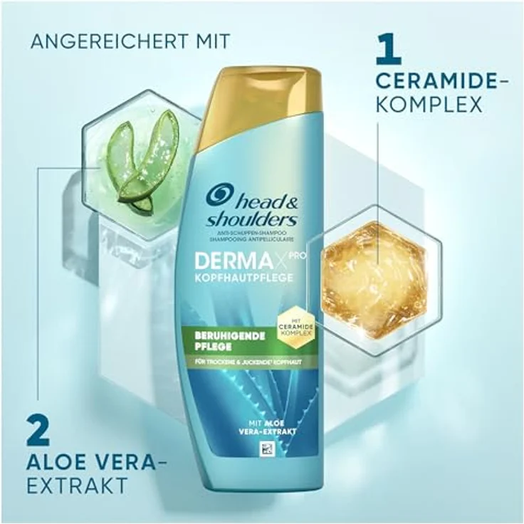 Head & Shoulders DermaXPro Beruhigende Pflege Anti-Schuppen-Shampoo 400ml, Aloe Vera-Extrakt & Ceramide-Komplex, Beruhigt Trockene, Juckende Kopfhaut – Bild 5