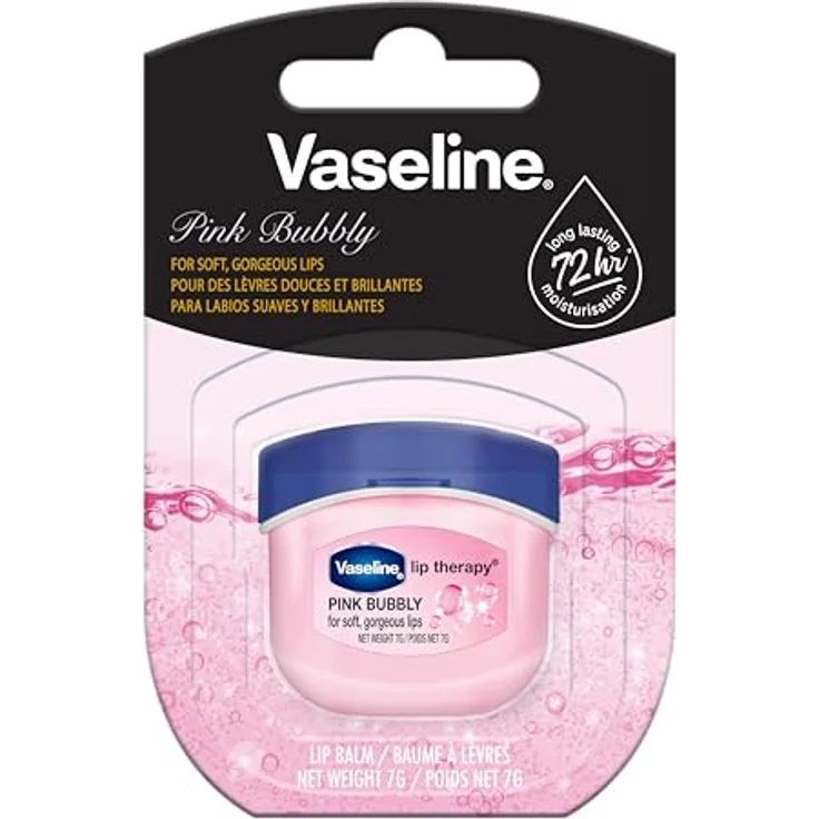 Vaseline Lip Therapy Pink Bubbly, Lippenbalsam 7g mit 72 Stunden Feuchtigkeit und pinkfarbenem Blubberton, 2er Pack – Bild 2