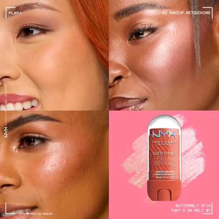 NYX PROFESSIONAL MAKEUP Buttermelt Stix Glow Boosting Highlighter, samtig-weicher Highlighter mit bis zu 8h Halt, 14 Farbtöne – Bild 3