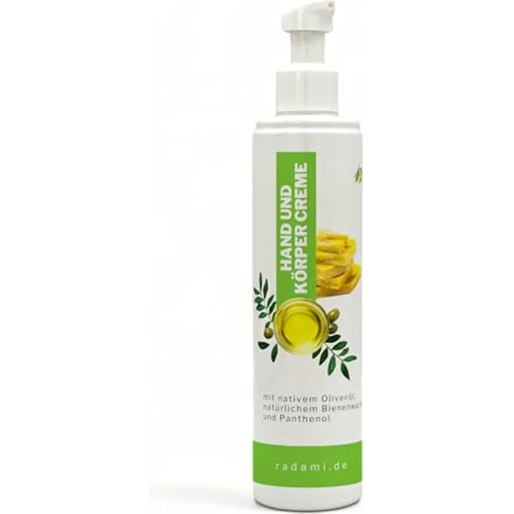 Handcreme Körpercreme Bodylotion mit Olivenöl, Bienenwachs und Panthenol 250 ml