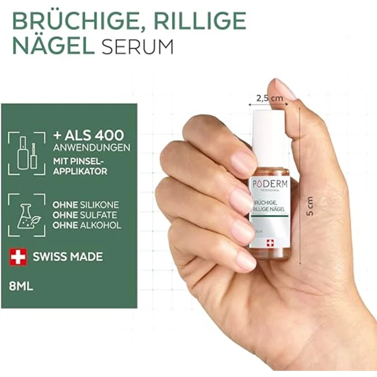 PODERM Nagelpflege-Öl, rein pflanzliche Behandlung für brüchige, gerillte und strapazierte Nägel, regeneriert und stärkt, Swiss Made – Bild 5
