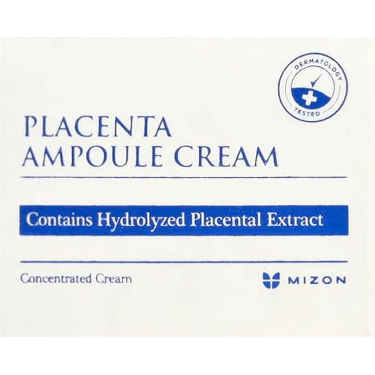 Mizon Placenta Ampoule Cream 50ml, Gesichtscreme mit 1500 mg Plazenta für verbesserte Hautelastizität und schnelle Absorption – Bild 2