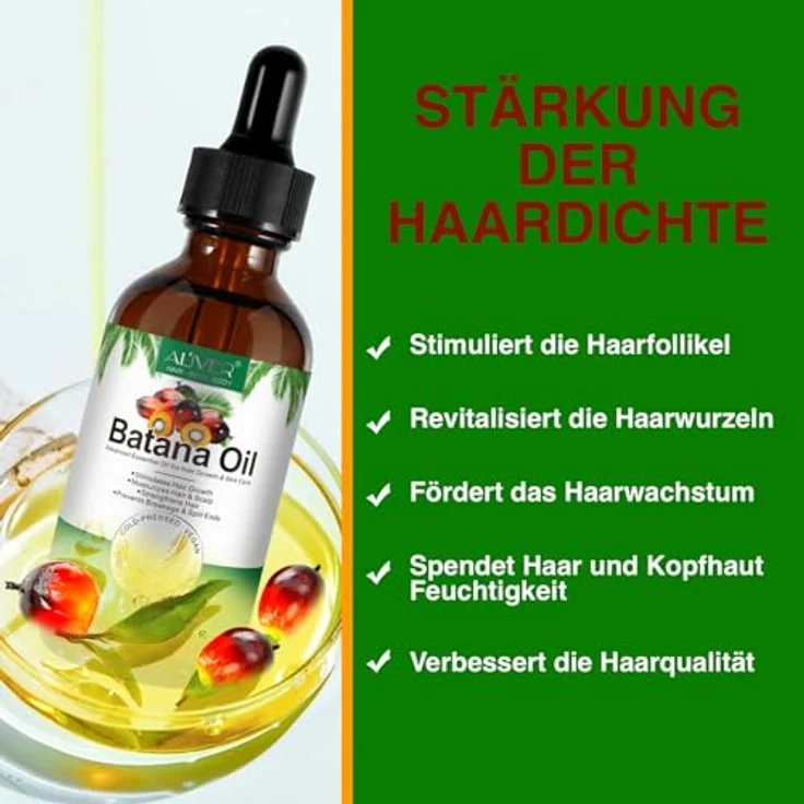 P-Beauty Batana Öl 3x120ml, Bio & Vegan Haarpflege-Öl für Haarwachstum, Anti Haarausfall, Anti Spliss, Unisex, Nussiges Aroma – Bild 3