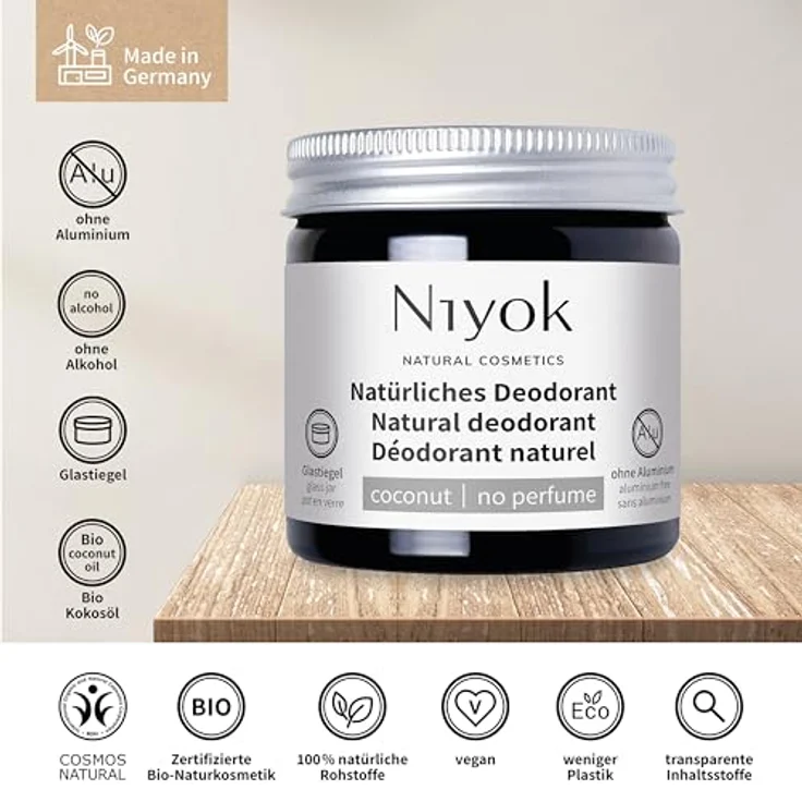 Niyok Niyok Deodorant - 2in1 Kokos 40ml Deodorant Creme 40 ml – Bild 3
